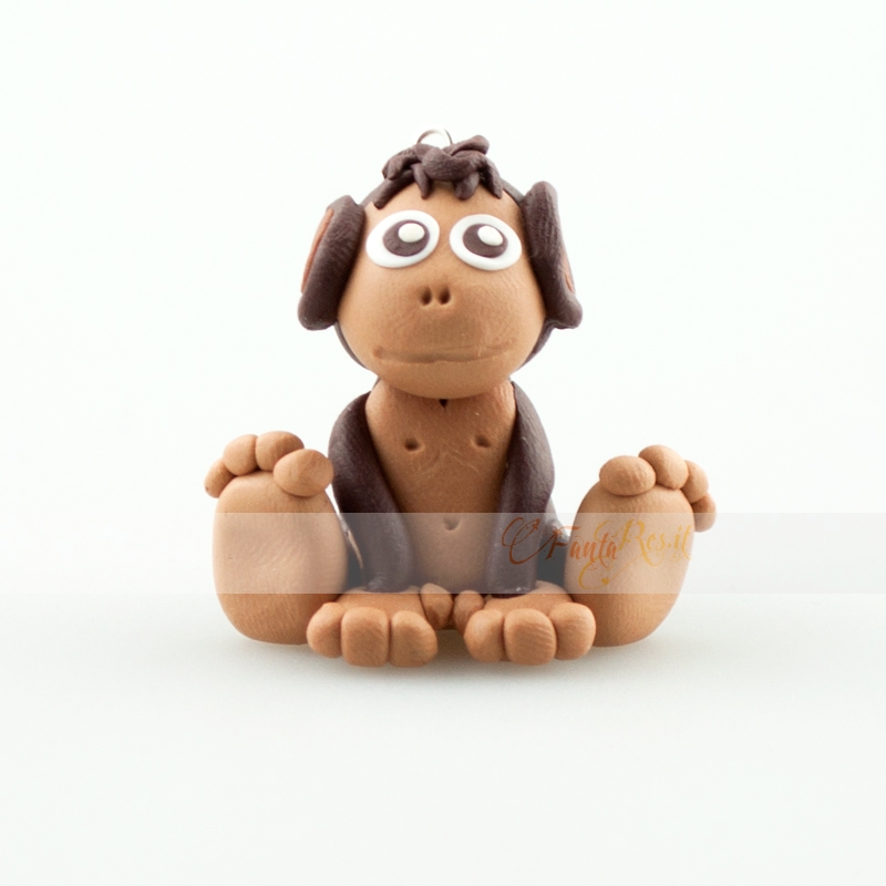 ciondolo scimmia - monkey charm(s) in fimo