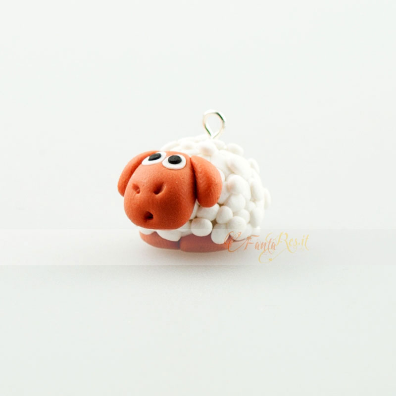 ciondolo pecorella - sheep charms in fimo