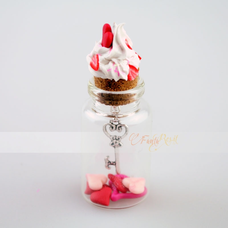 amore in bottiglia - ecco la chiave del mio cuore - cupcake love