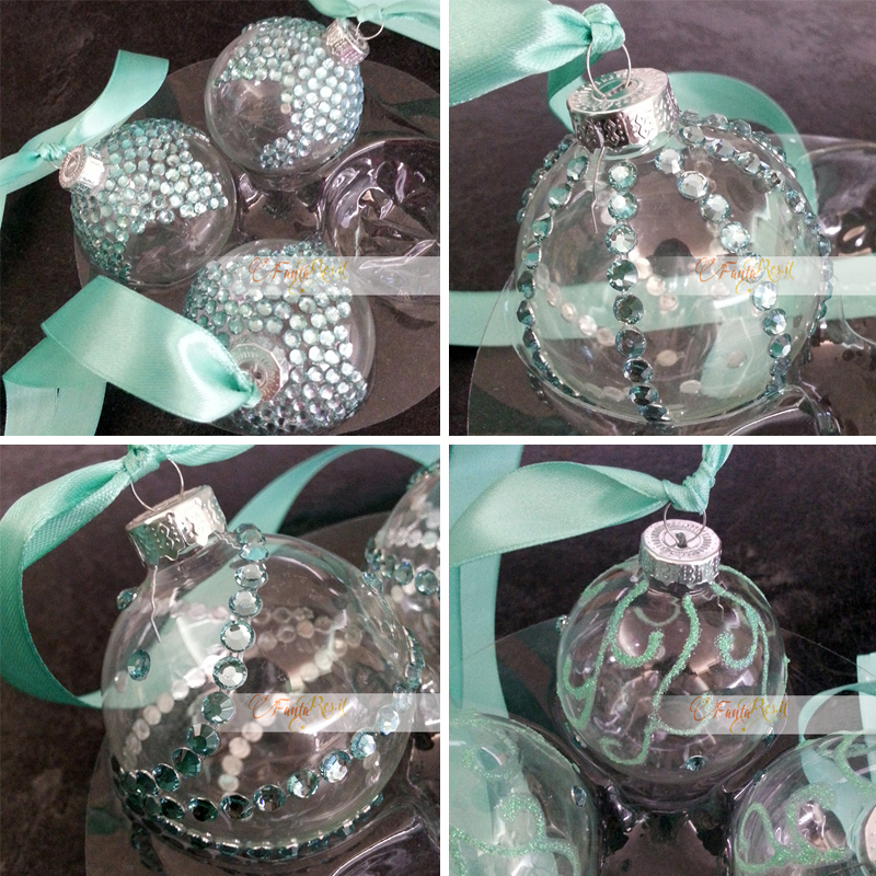 palline in vetro e strass addobbi per albero natale - sfere tiffany