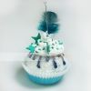 cupcake stile tiffany con piuma - segnaposto